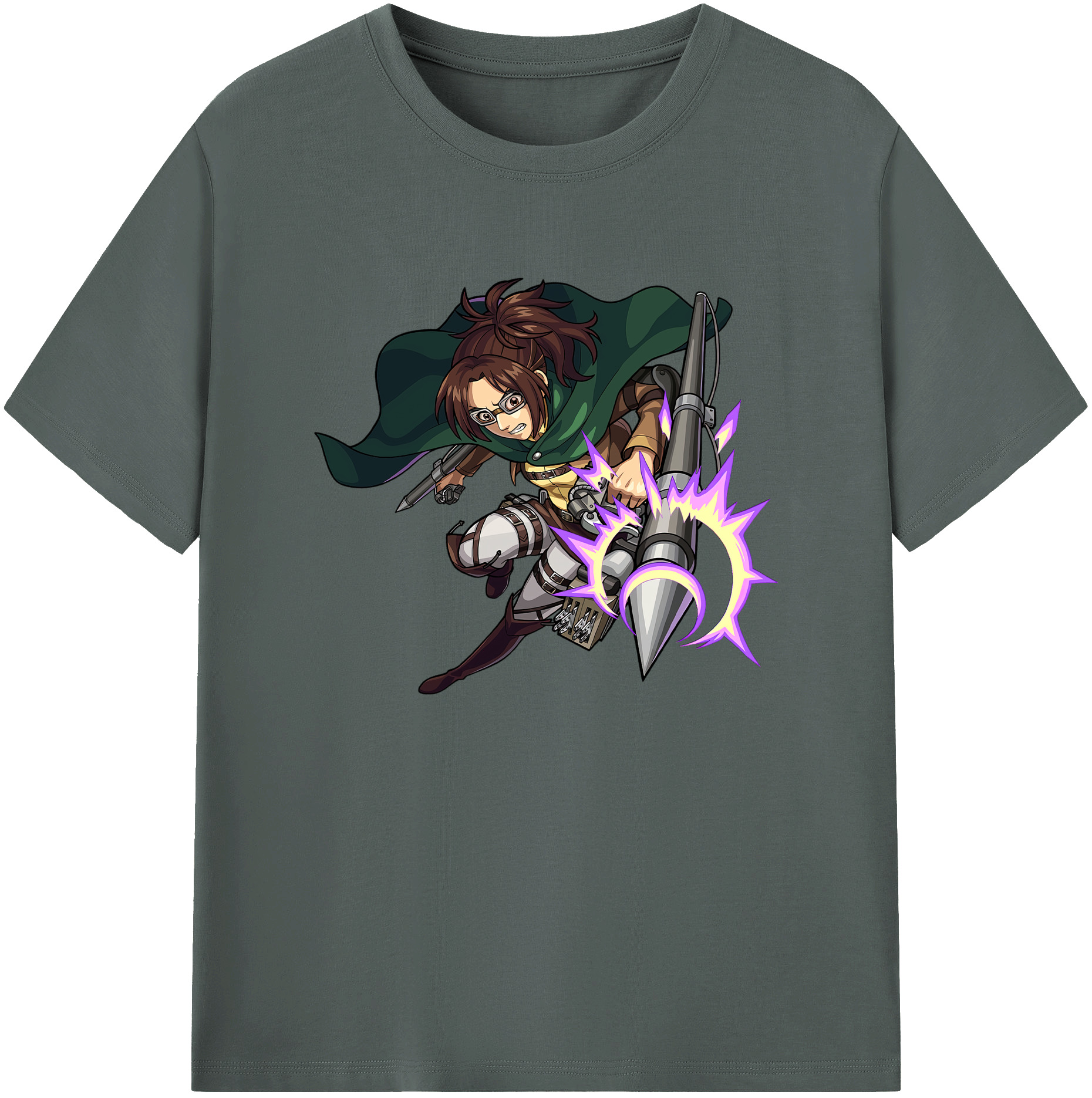 （画像用） 進撃の巨人 ハンジ·ゾエ Attack on Titan Hanji Zoe 綿100％ メンズ半袖Tシャツ｜肌触りやわらか＆通気性